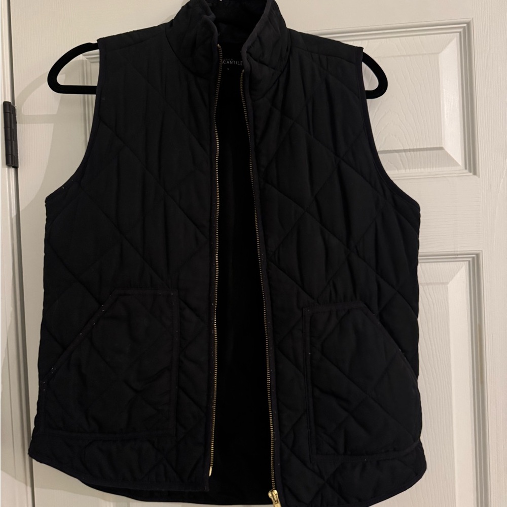 J Crew Mercantile Black Quilted Vest